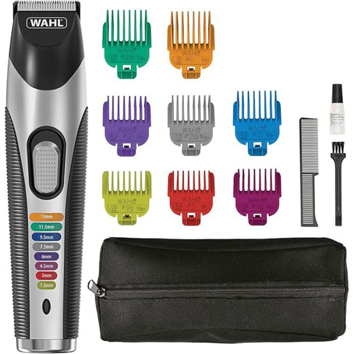 Wahl Colour Trim Stubble and Beard Trimmer, Trimmers for Men, Beard Trimming Kit, Men’s Stubble Trimmers, Rechargeable Trimmer, Male Grooming Set, Beard Care Kit, Colour Coded Guide Combs