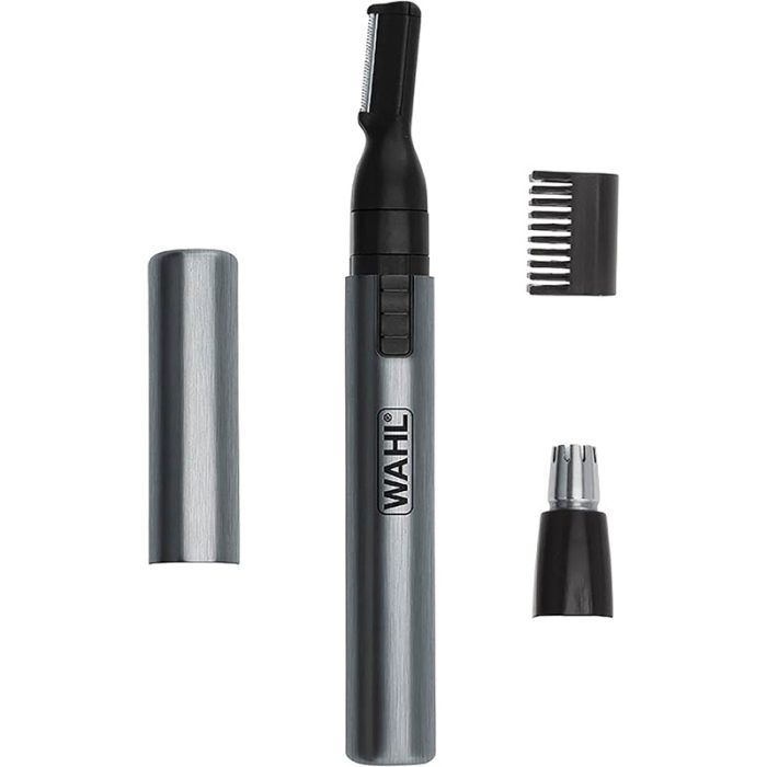 Wahl Micro Groomsman Personal Pen Trimmer & Detailer for Hygienic Grooming with Rinseable, Interchangeable Heads for Eyebrows, Neckline, Nose, Ears, & Other Detailing - 05640-600