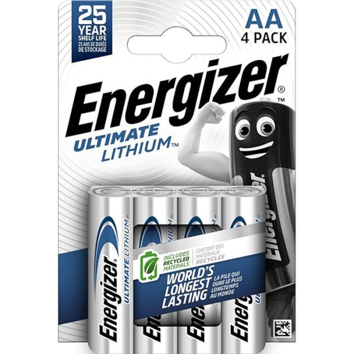 Energizer AA Batteries, Ultimate Lithium, 4 Pack Double A Battery Pack