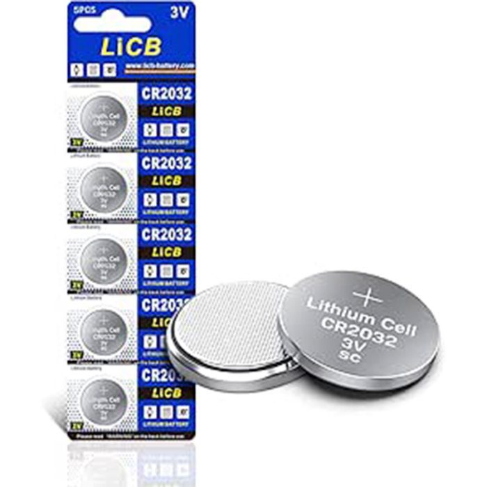 LiCB CR2032 Battery 3V Lithium 5PCS (CR 2032 / Batteries CR2032 / DL2032 / ECR2032/) for Computer motherboards,Remotes,LED lights,Glucometers,Toys,Car key,Scales.