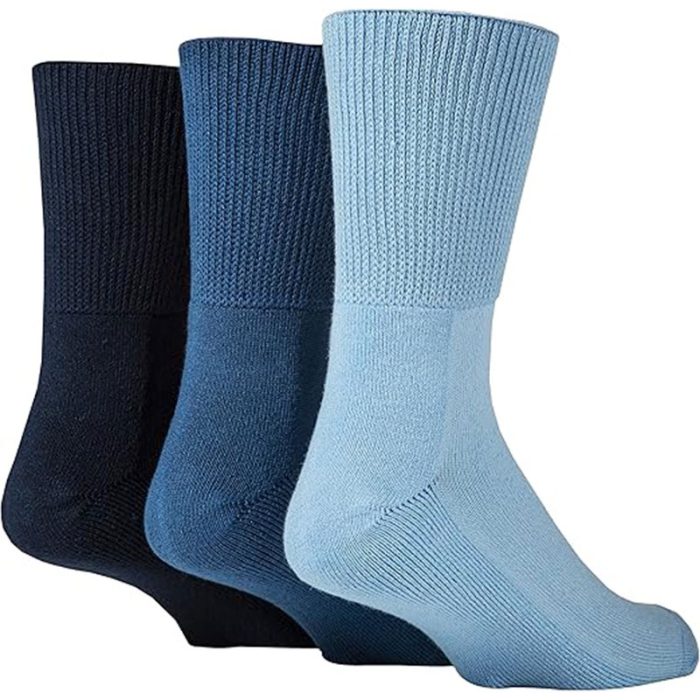 IOMI Footnurse - 3 Pack Unisex Extra Wide Bamboo Diabetic Socks | 4 Sizes | For Swollen Feet & Legs | Smooth Toe Seam | Cushioned Foot