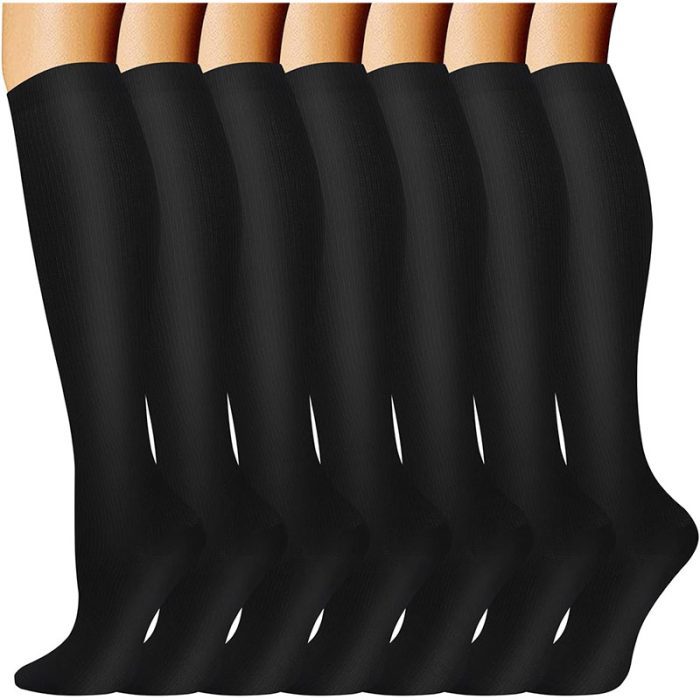 Odtmger Compression Socks（7 Pair for Women & Men Circulation 20-30mmhg Knee High Sock is Best Support for Athletic Running,Cycling