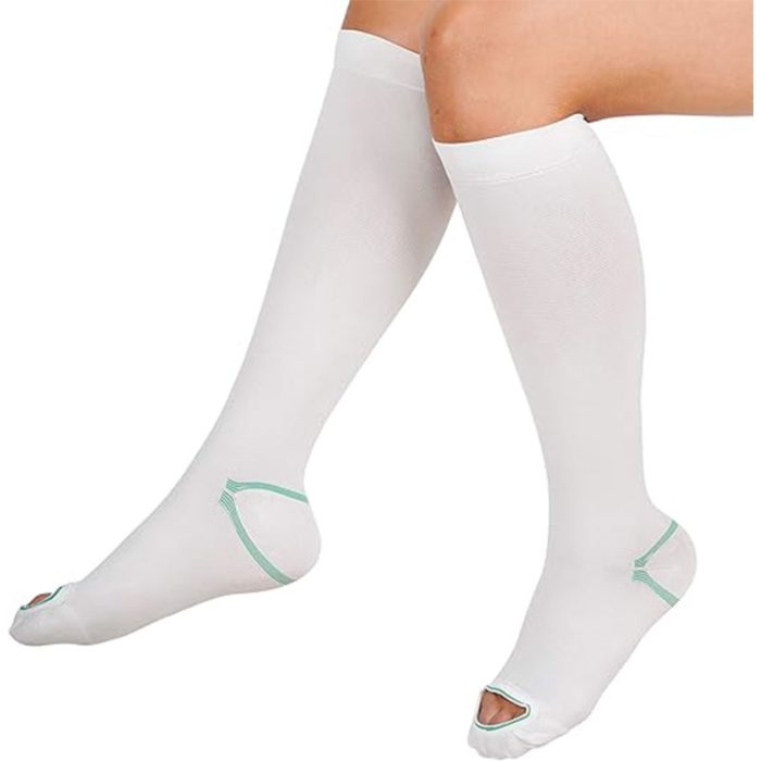 invera Anti Embolism Compression Stockings, Knee High Unisex Ted Hose Socks 15-20 mmHg Moderate Level