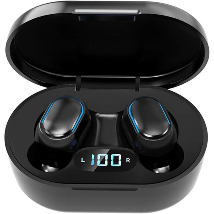 JOKBEN Wireless Headphones, True Wireless Earbuds with Led Display Charging Case, HD HiFi Stereo, One-click Smart Control, Built-in Mic, IPX7 Waterproof Wireless Bluetooth Earphones for Work/Sport