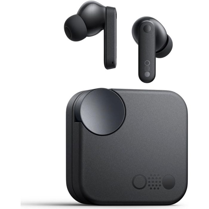 CMF by Nothing Buds Wirelesss earphones with 42 dB ANC, Transparency mode, Ultra Bass Technology 2.0, HD Audio by DIRAC, IP54 Dust and Water resistance and Dual-device connection - Dark Grey