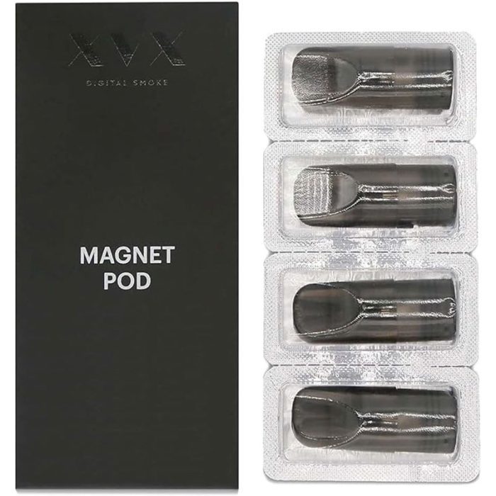 XVX MAGNET POD REPLACEMENTS - 4 PACK - E CIGARETTE VAPE PEN REFILL - MESH COIL - 2ML TANK - REFILLABLE - COMPATIBLE WITH ALL E LIQUIDS